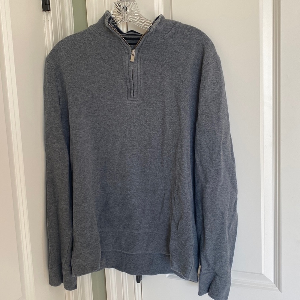 F. Faconnable Mens gray Quarter Zip Sweater Medium